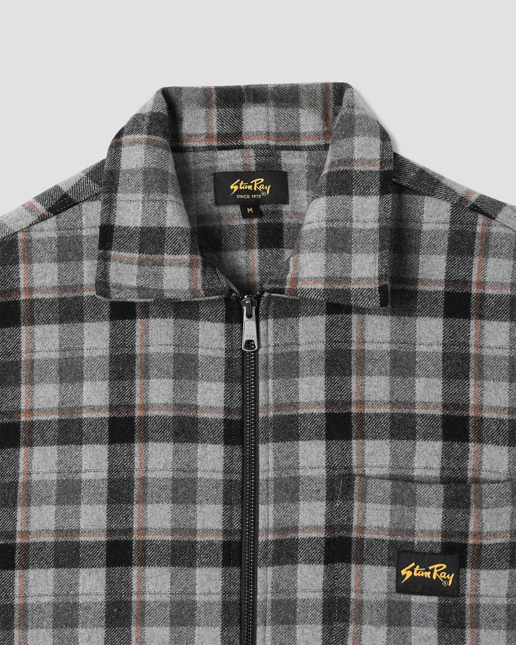 ZIP SHIRT - CHARCOAL PLAID