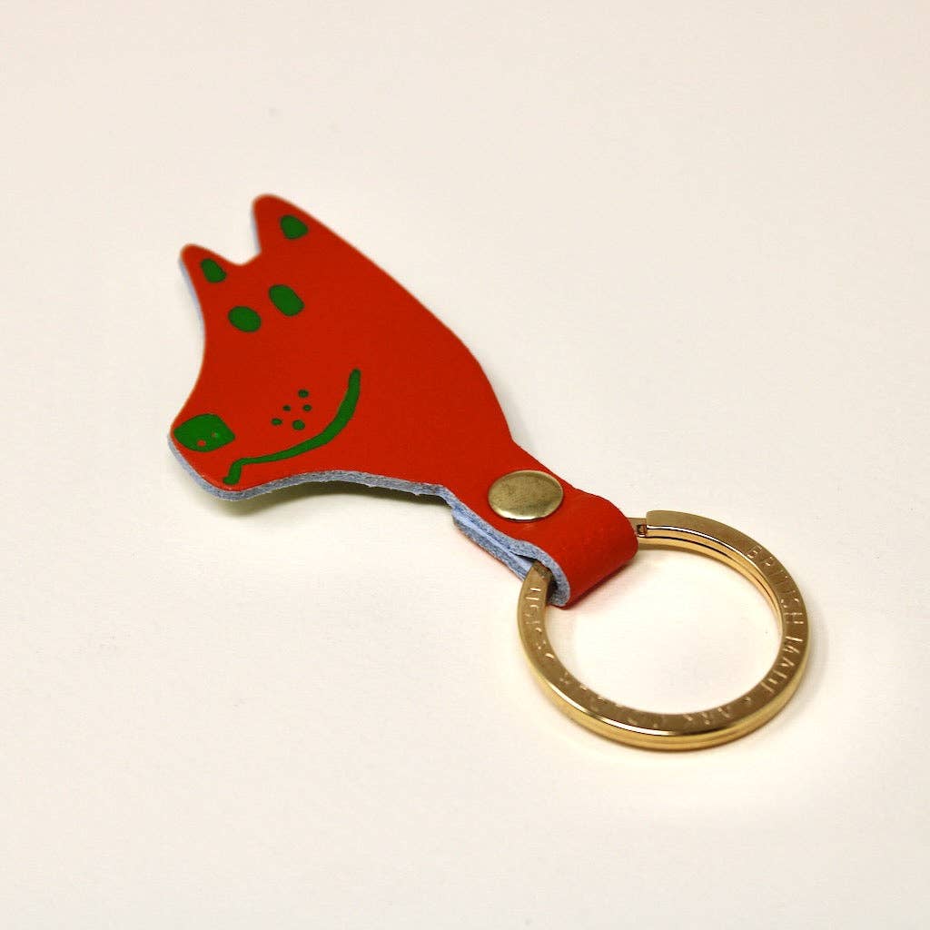 Dog Head Key Fob: Magenta