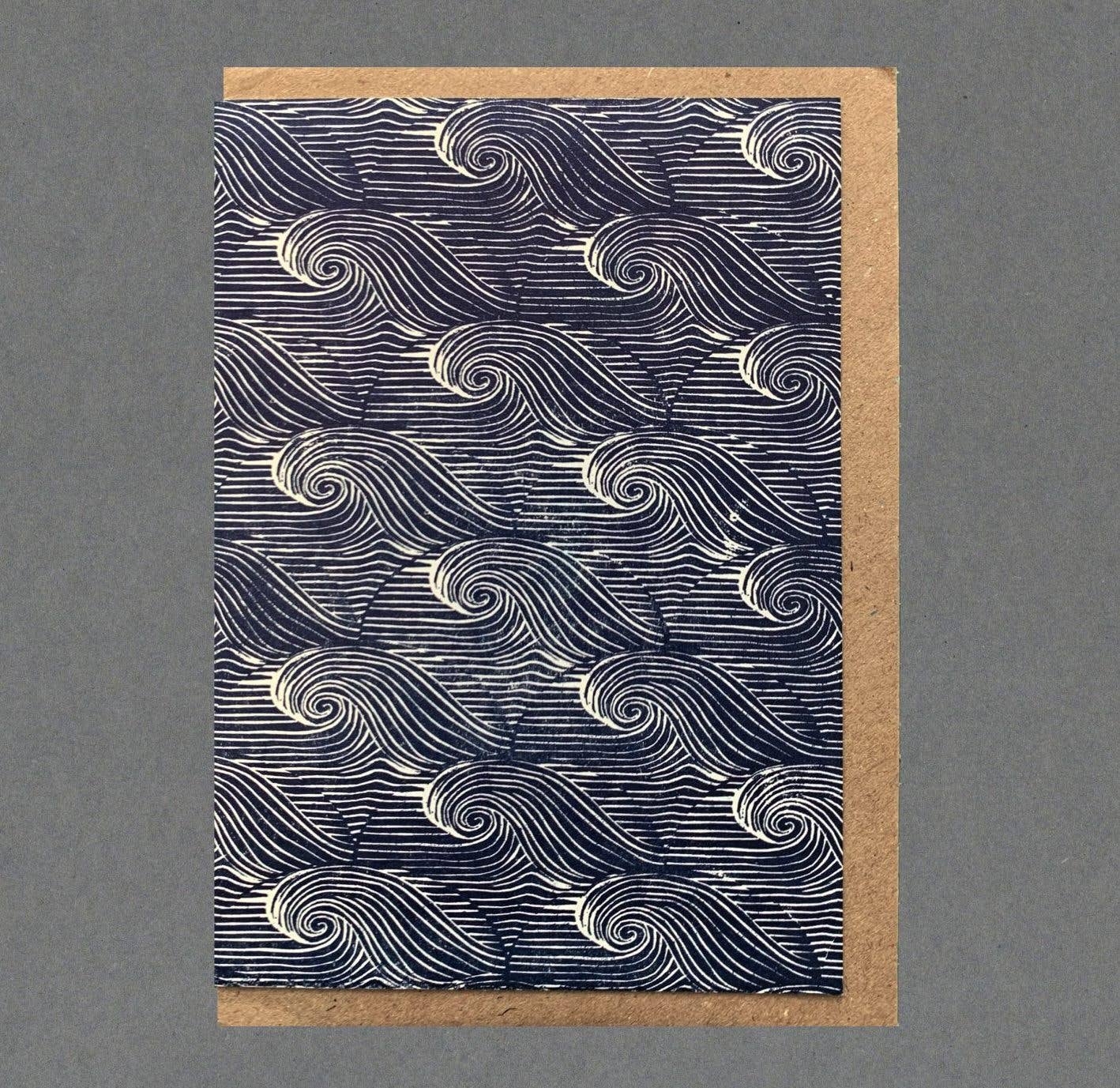 Blue Sea. Letterpress Greeting Card, Eco Friendly: Without cello
