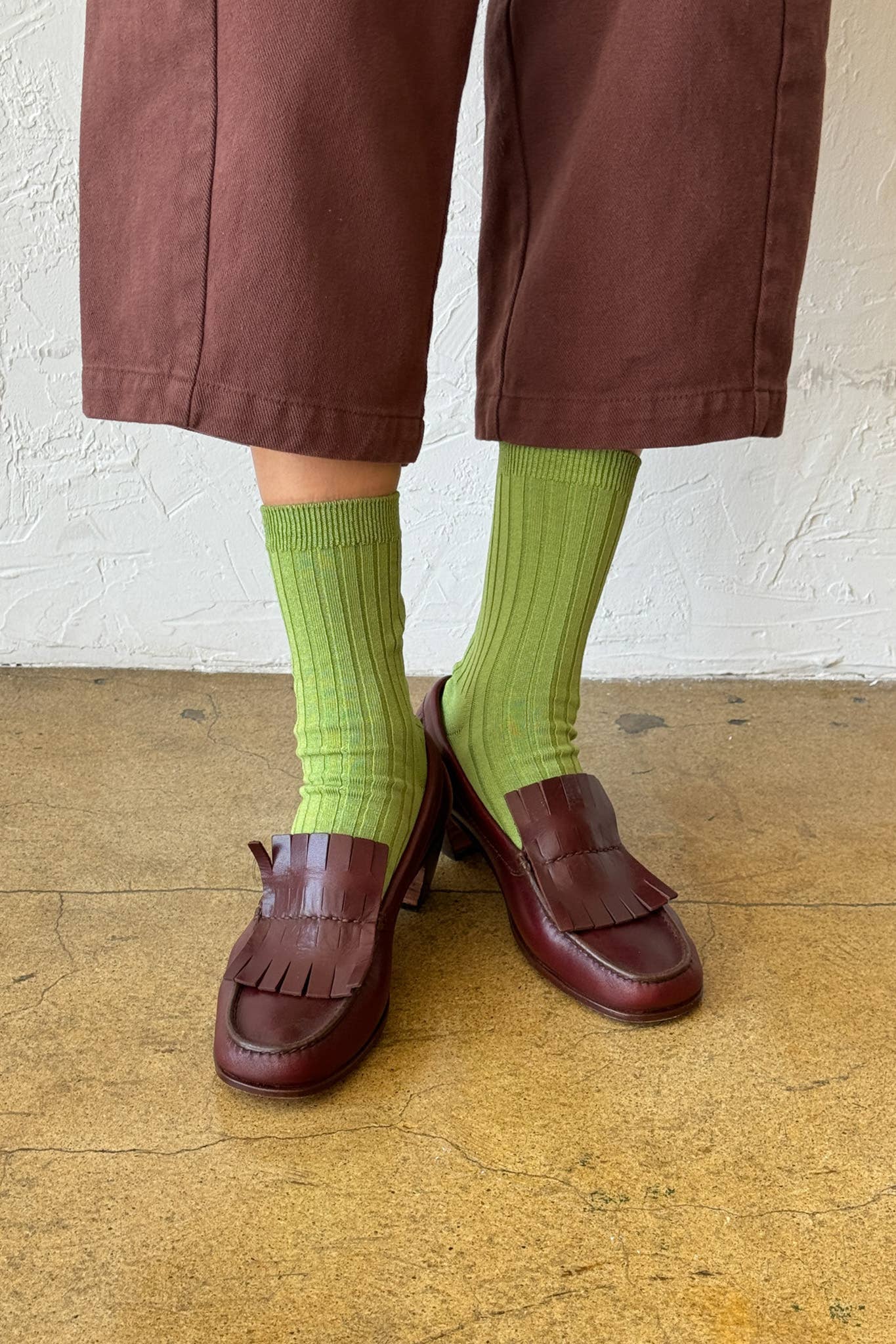 Her Socks - Mercerized Combed Cotton Rib: Peacock