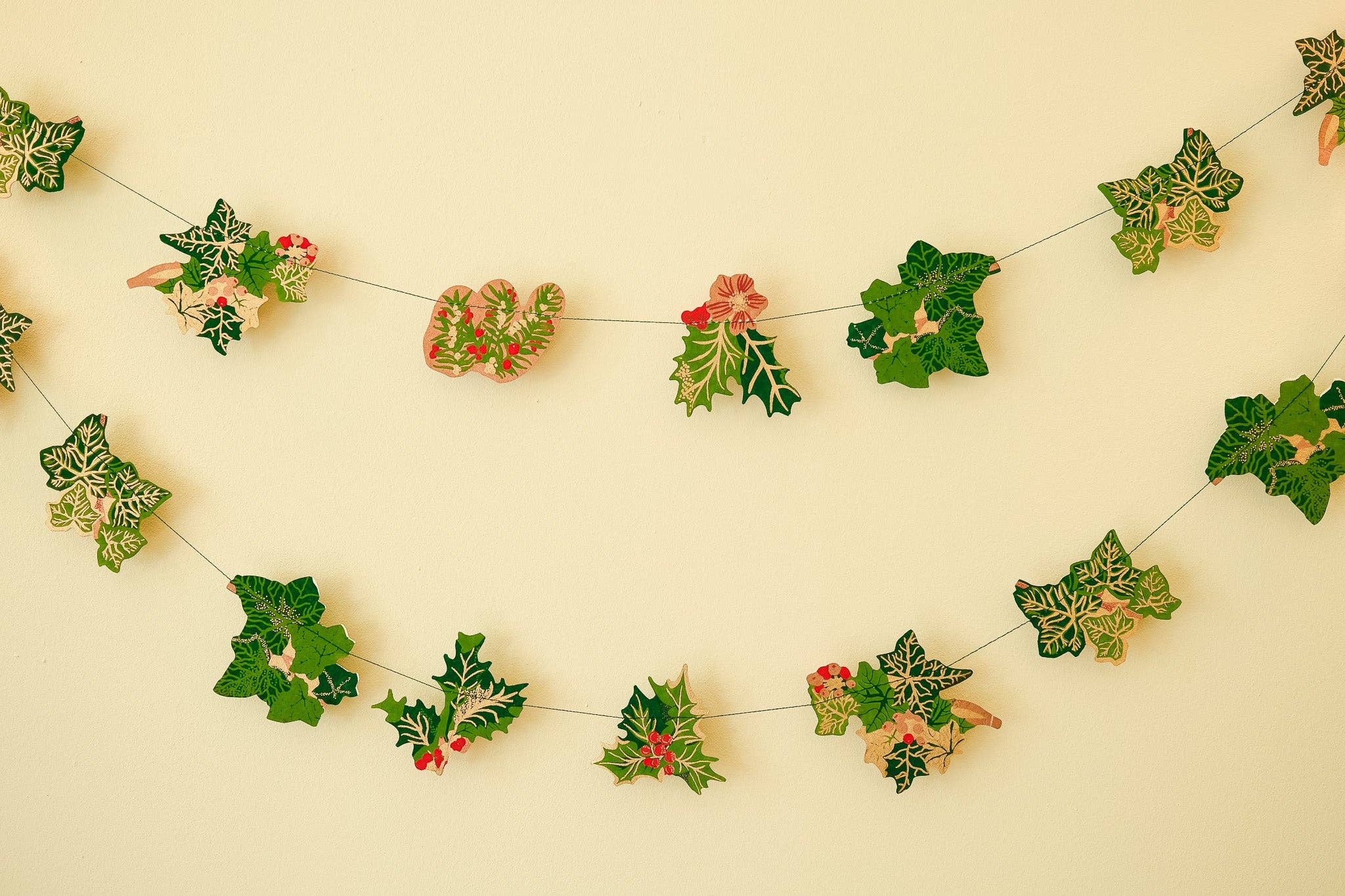 Holly and Ivy Sewn Garland