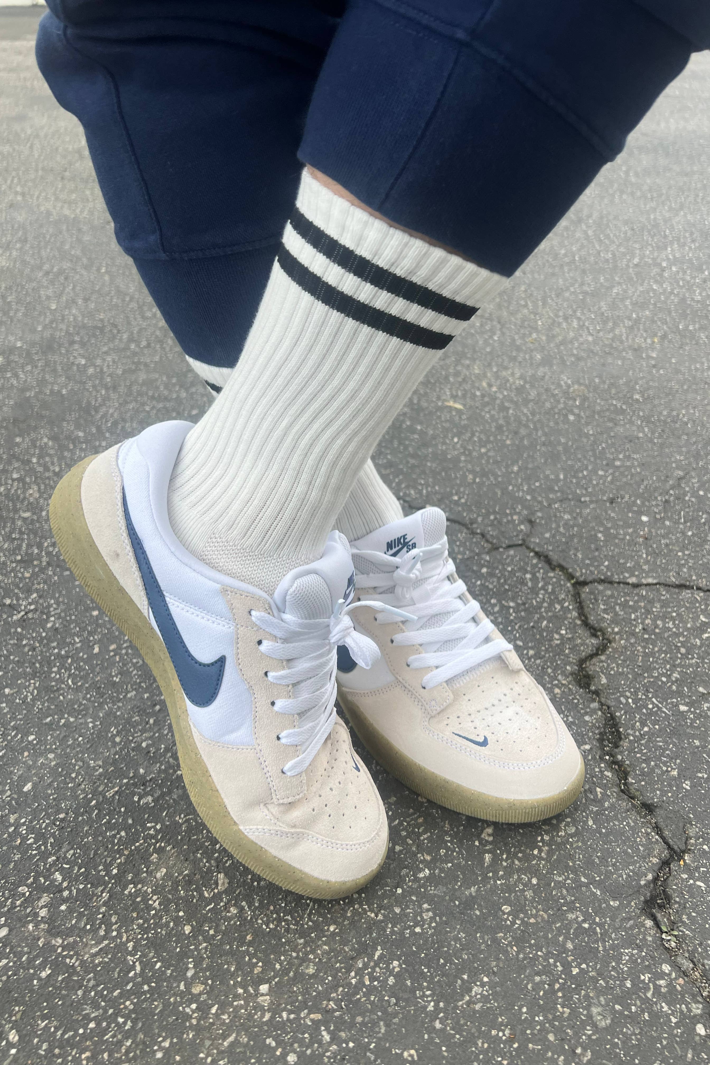 Extended Boyfriend Socks: Milk