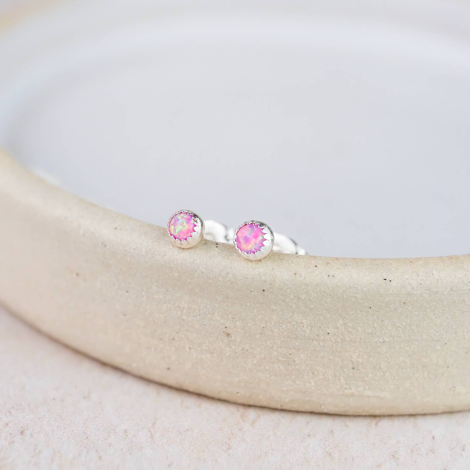 Sterling Silver Gemstone Mini Studs: Ruby