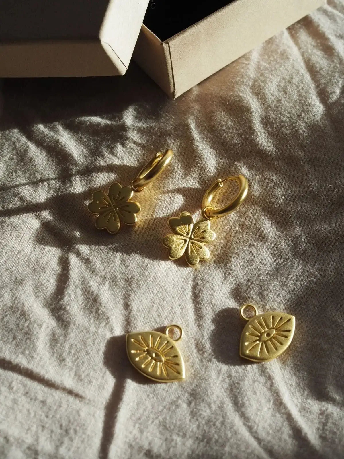Third Eye Gold Charm Earrings