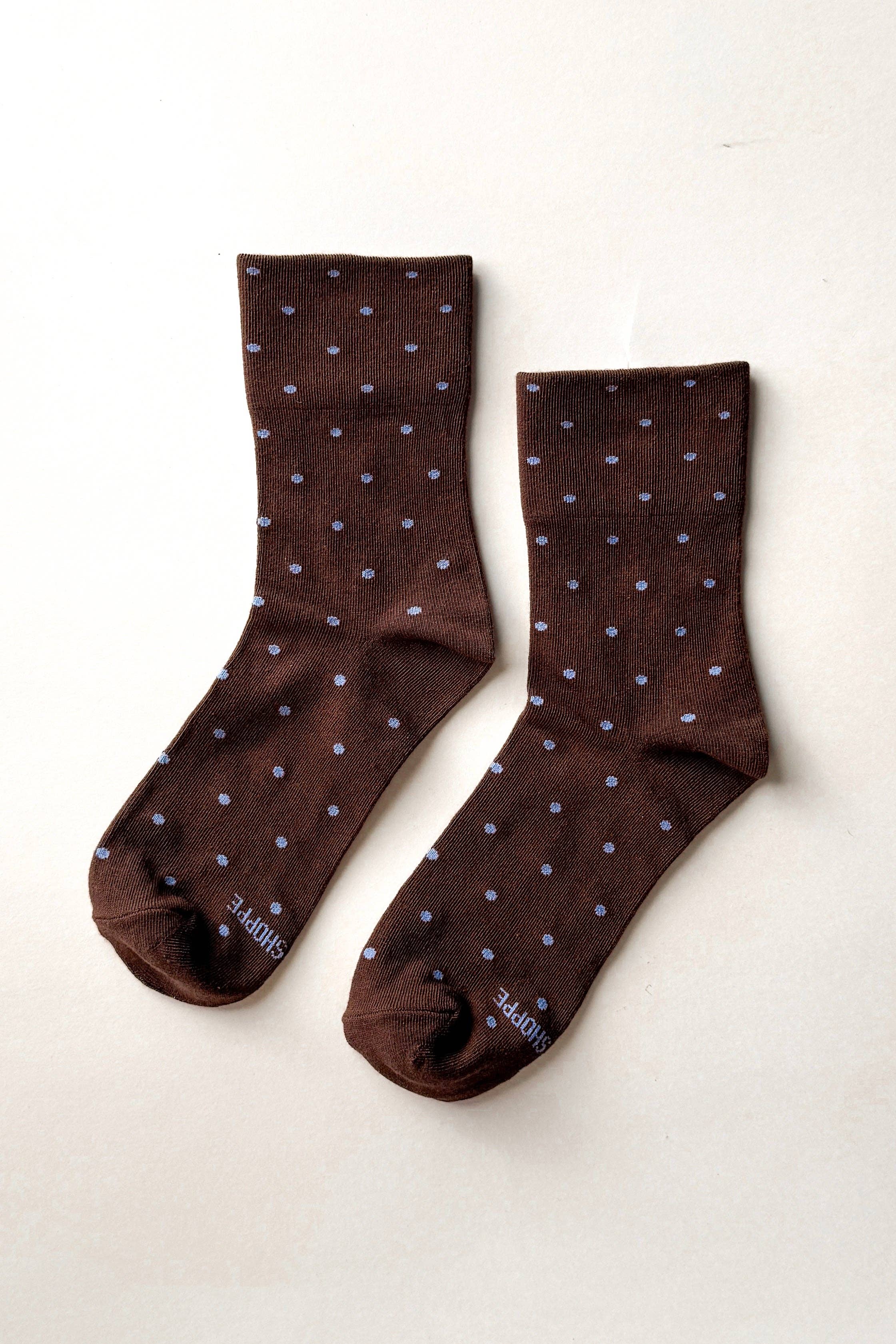 Patterned Sneaker Socks (wholesale): POLKA DOT - CREAM/RED