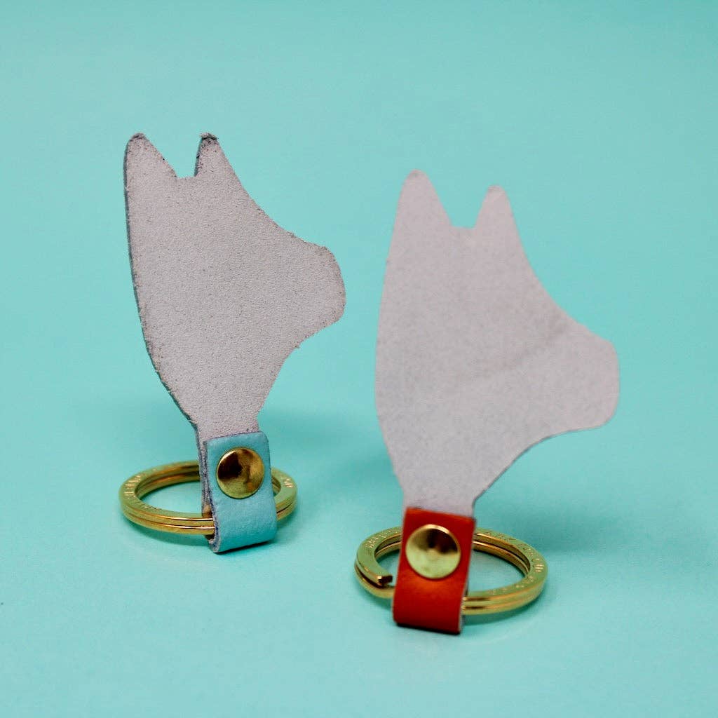 Dog Head Key Fob: Cream