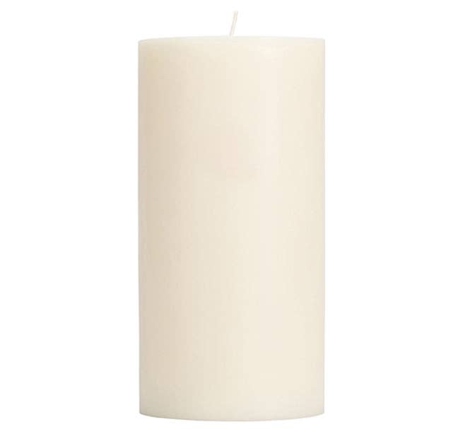 15 cm Tall SOLID Pearl White Pillar Candle: 6