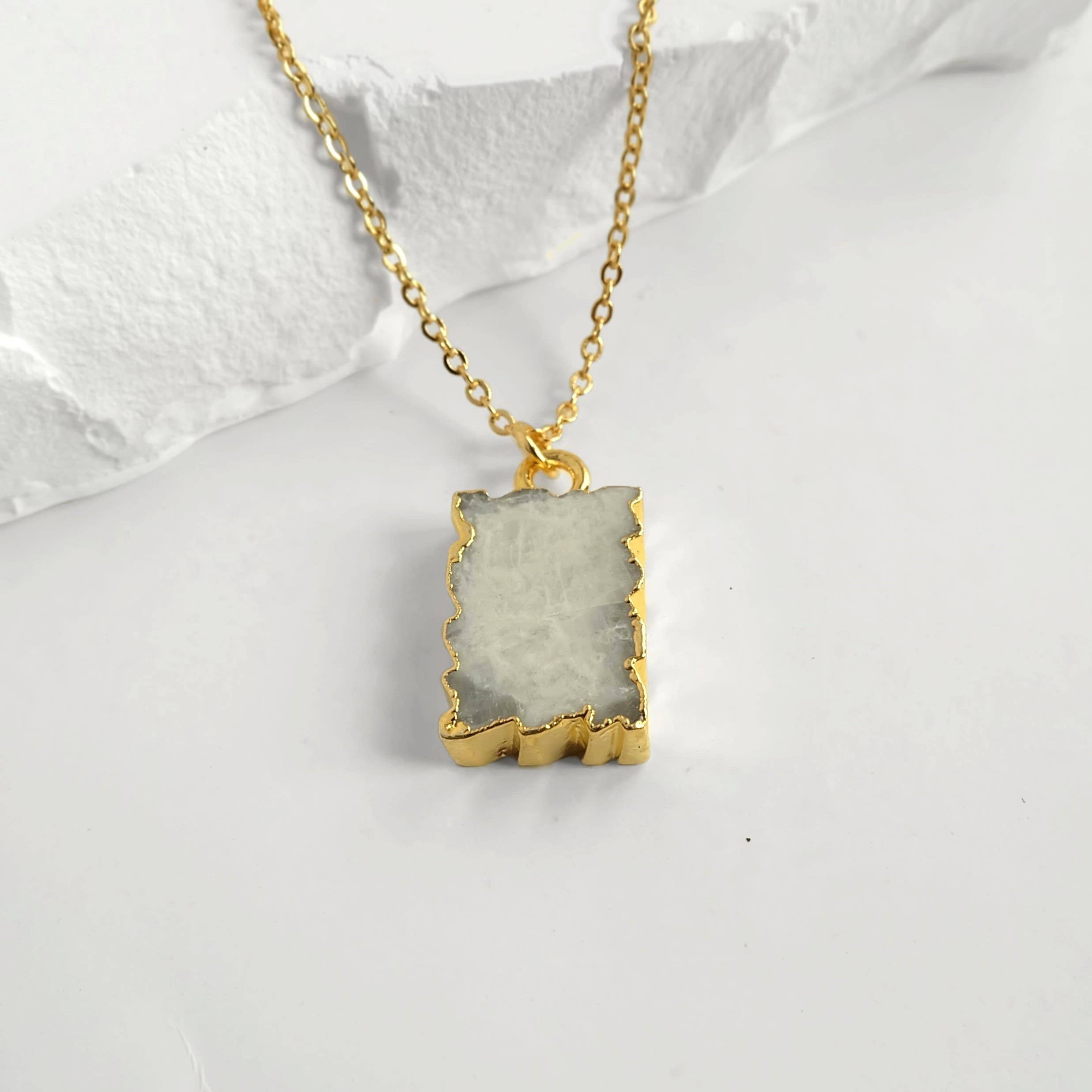 Raw Quartz Crystal Gemstone Necklace