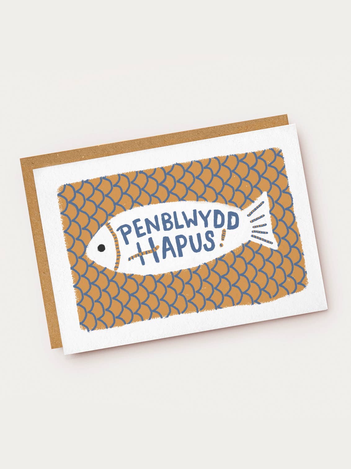 Welsh Language Fish Birthday Card Penblwydd Hapus