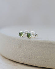 Sterling Silver Mini Gemstone Studs: Peridot