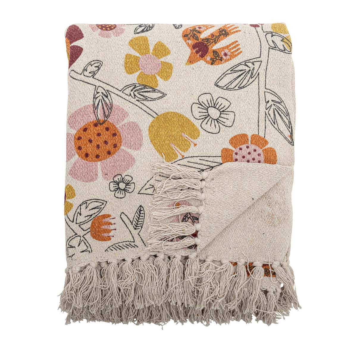 Vivielle Throw - Multi Flowers, Mixed Fibres
