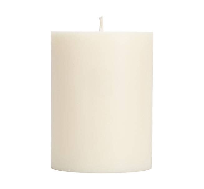 10cm Small SOLID Pearl White Pillar Candle: 6