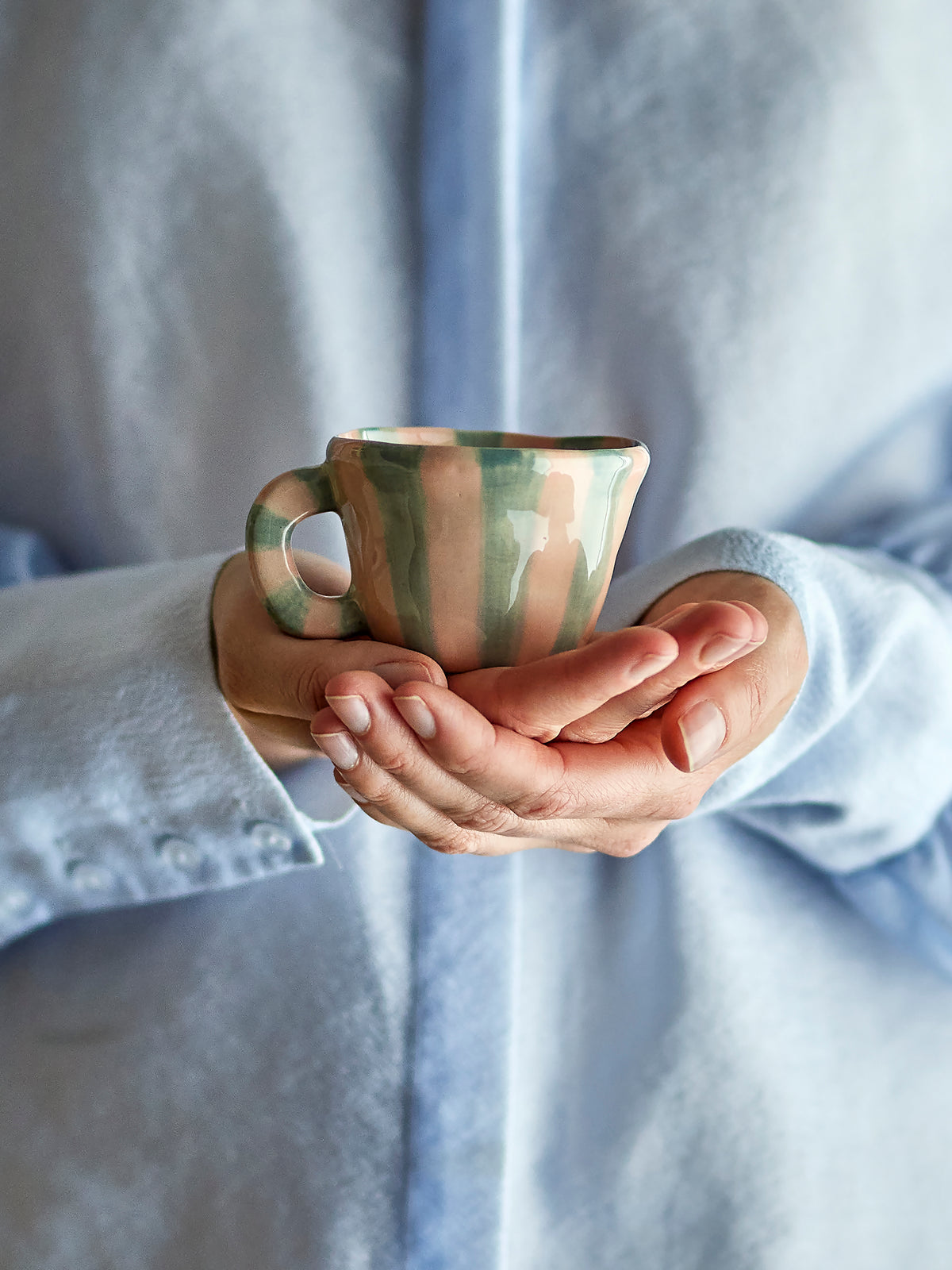 Nini Cup - Pink and Grey Stripe