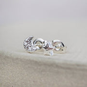 Sterling Silver Mini Studs - Moon and Star
