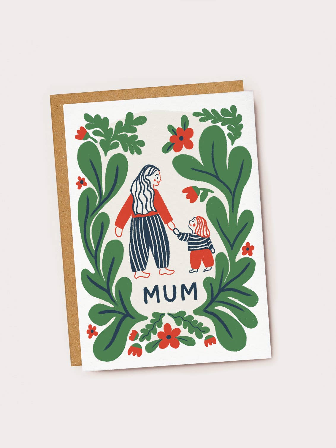 Mum - Mother & Child Floral Card - Mother's Day