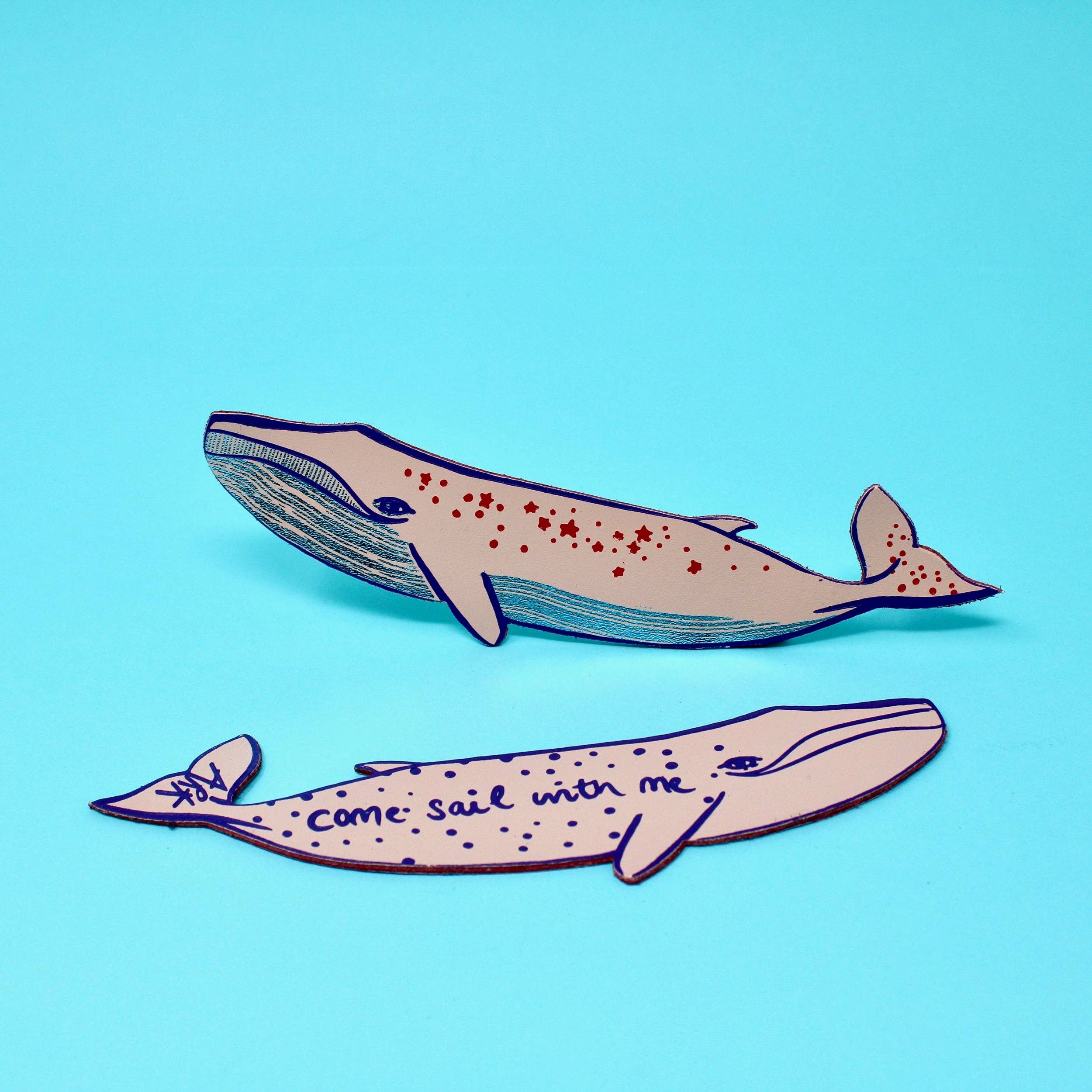 Whale Bookmark: Cornflower