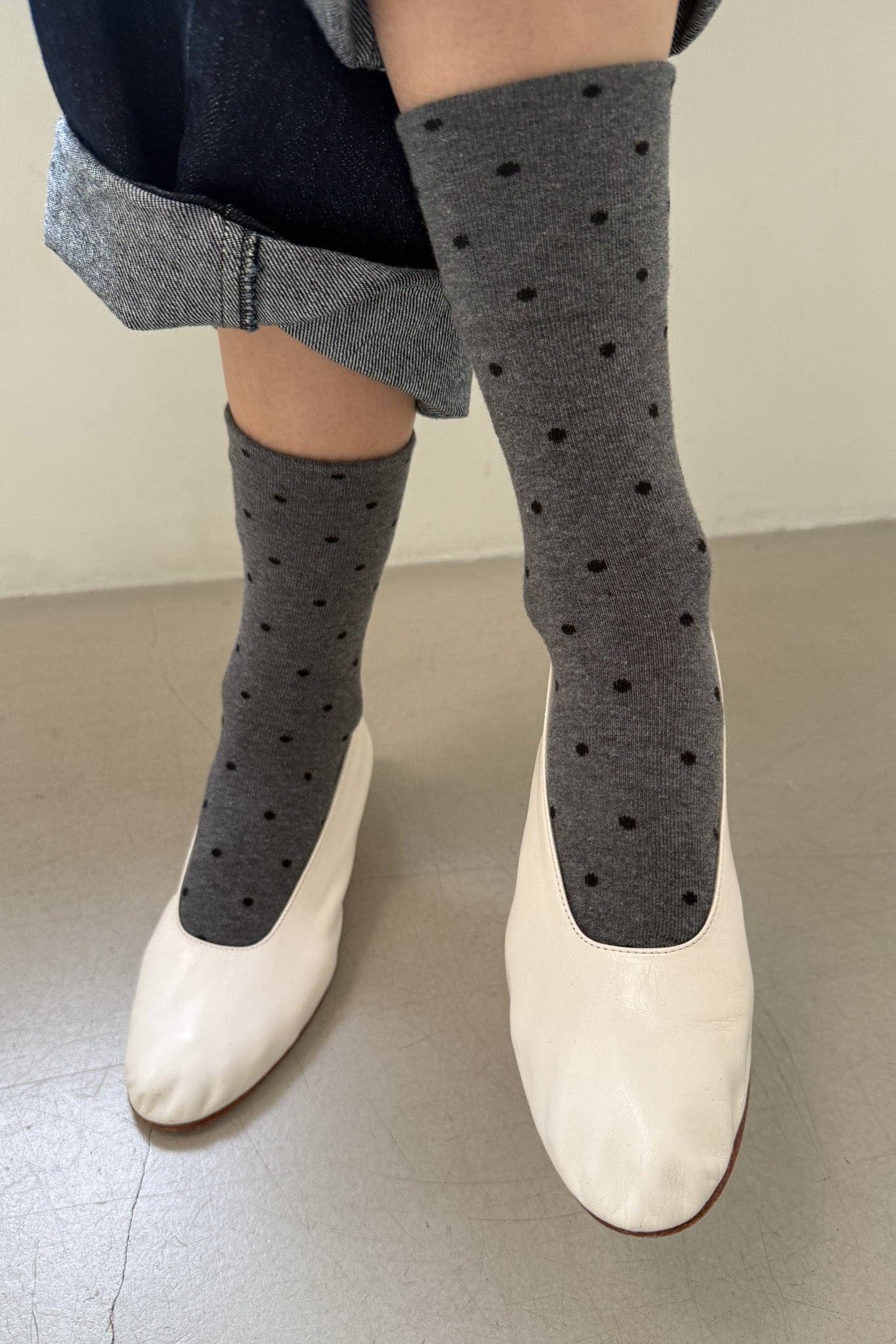 Patterned Sneaker Socks (wholesale): POLKA DOT - BLUE/NAVY