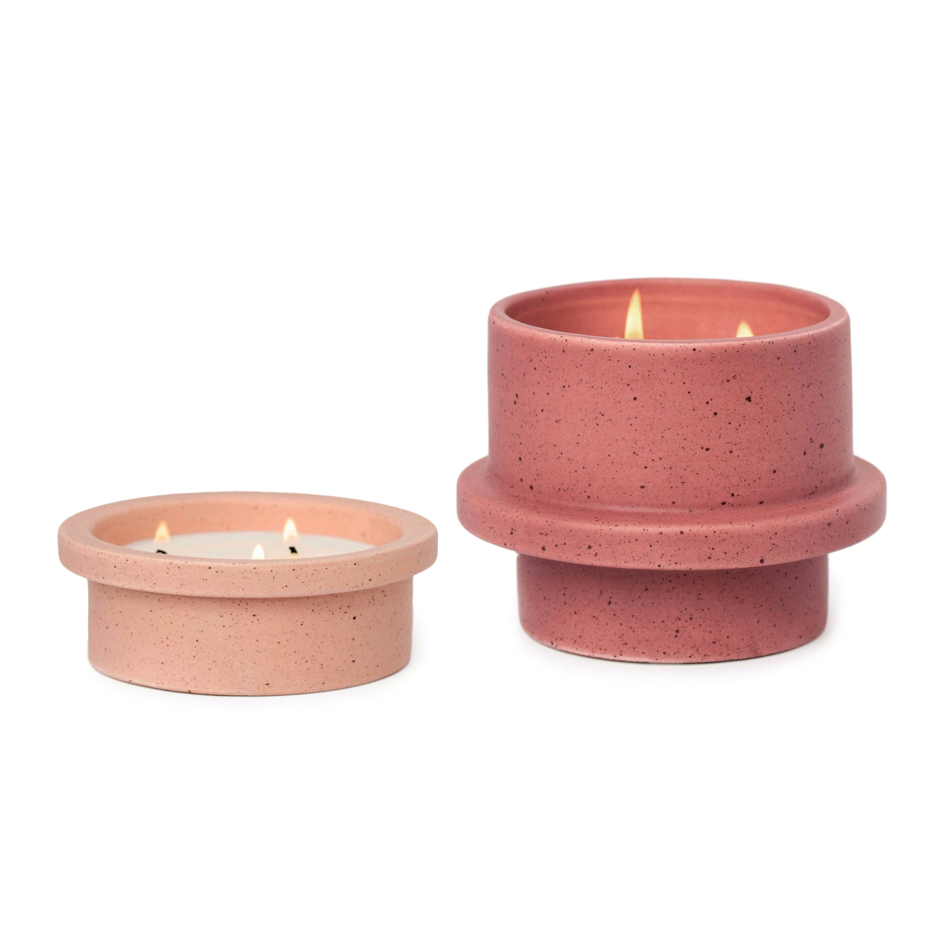 Paddywax Folia Ceramic Candle - Rose - Gardenia & Tonka