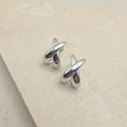 Everyday Silver Criss-Cross Hoops