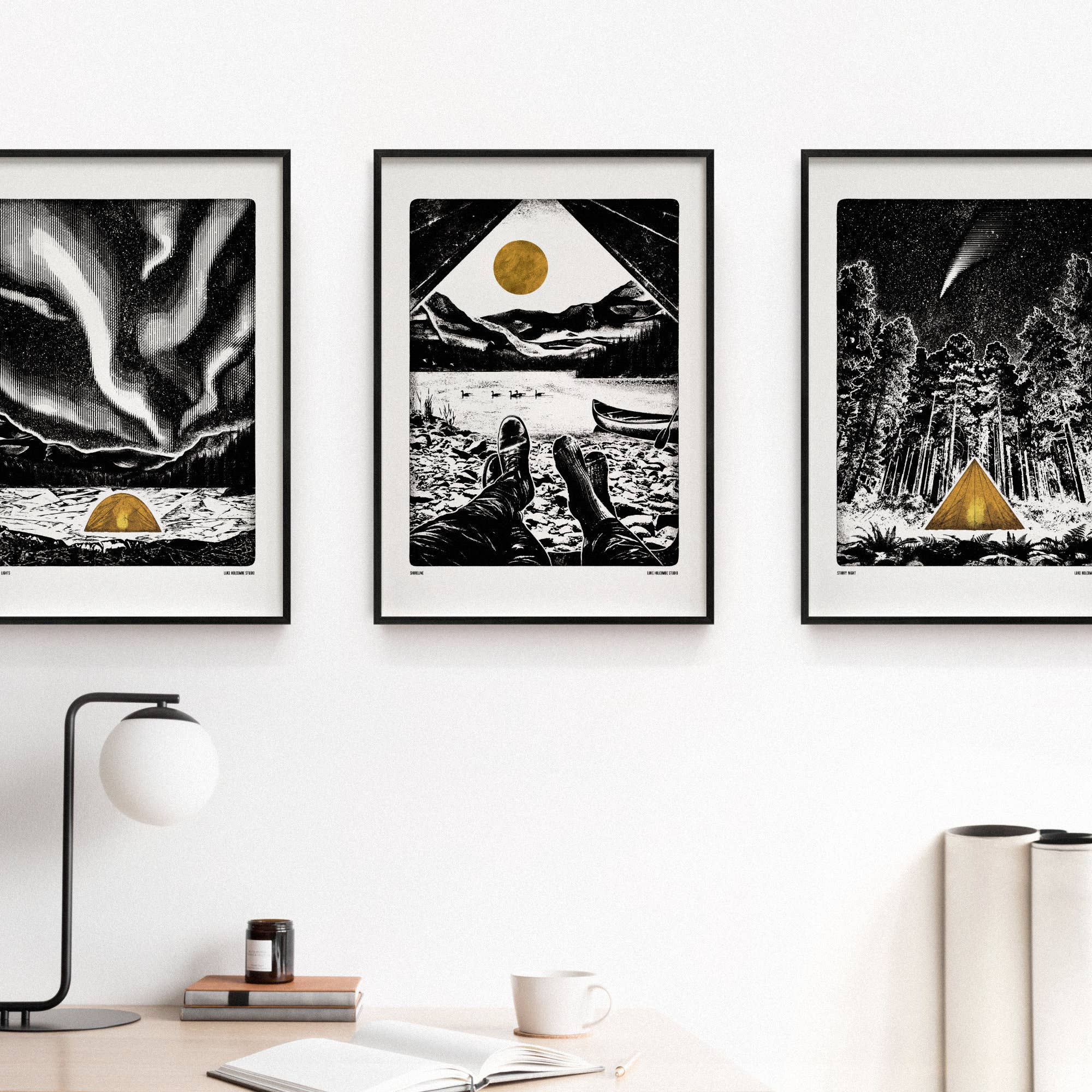 Starry Night, Digital Print (A4, A3) Stars, Camping, Forest: A3