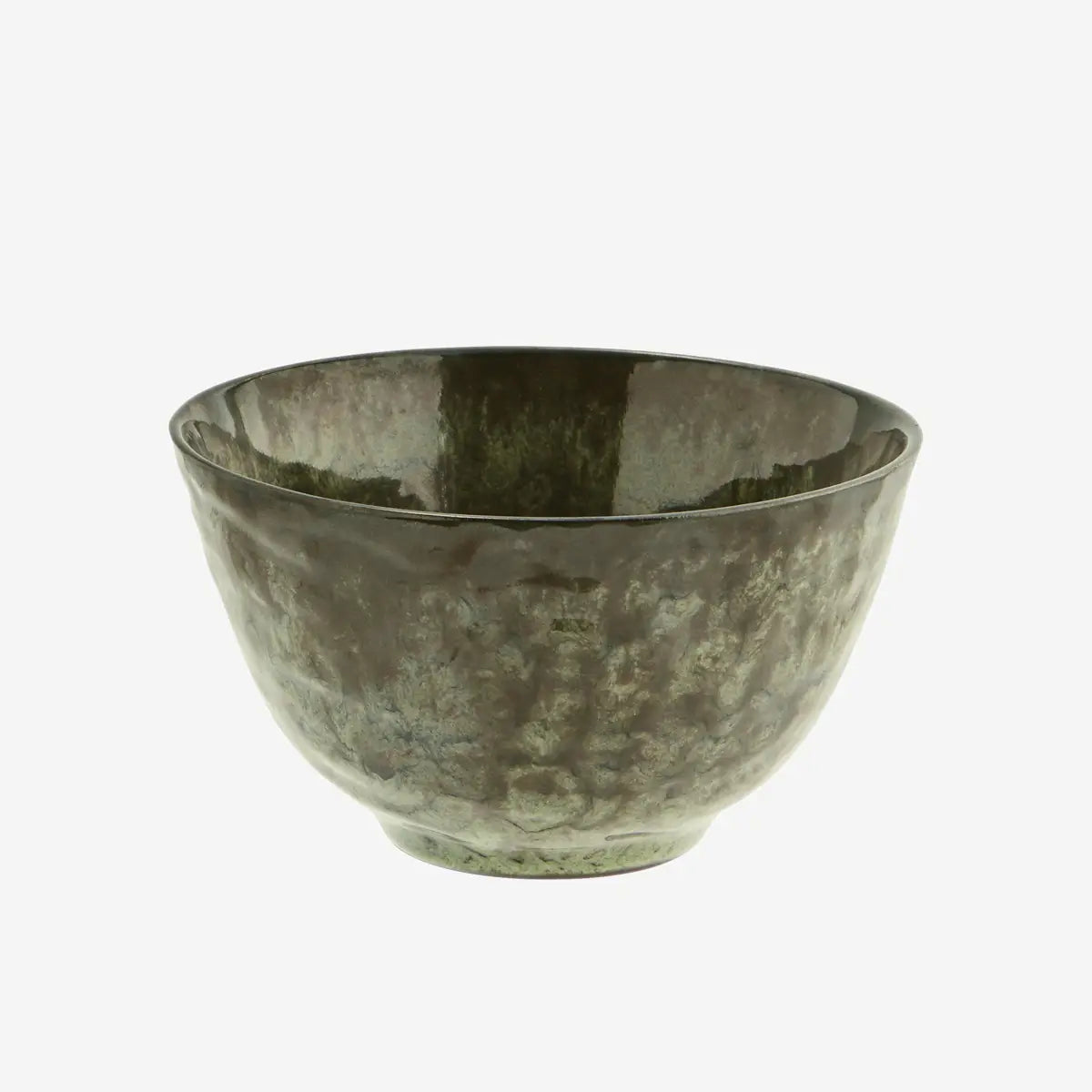 Small stoneware bowl - Light Green + Brown