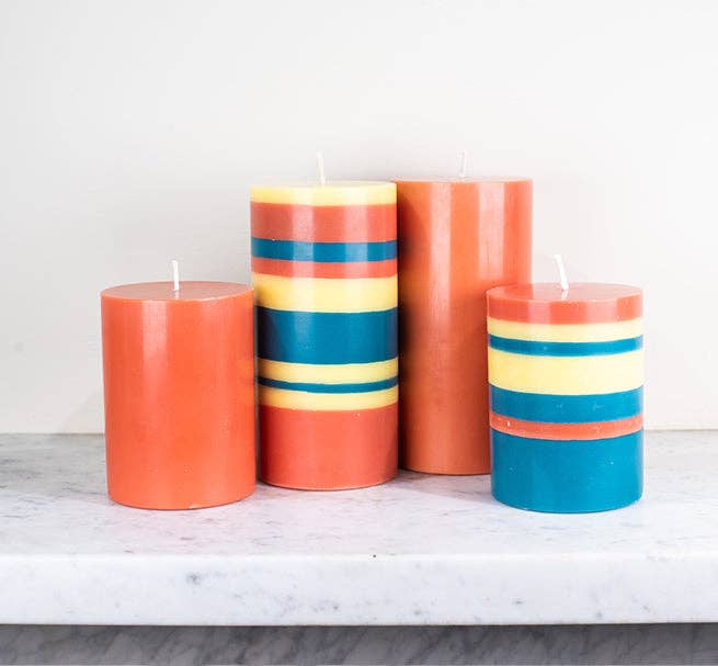 15 cm Tall SOLID Rust Pillar Candle: 6