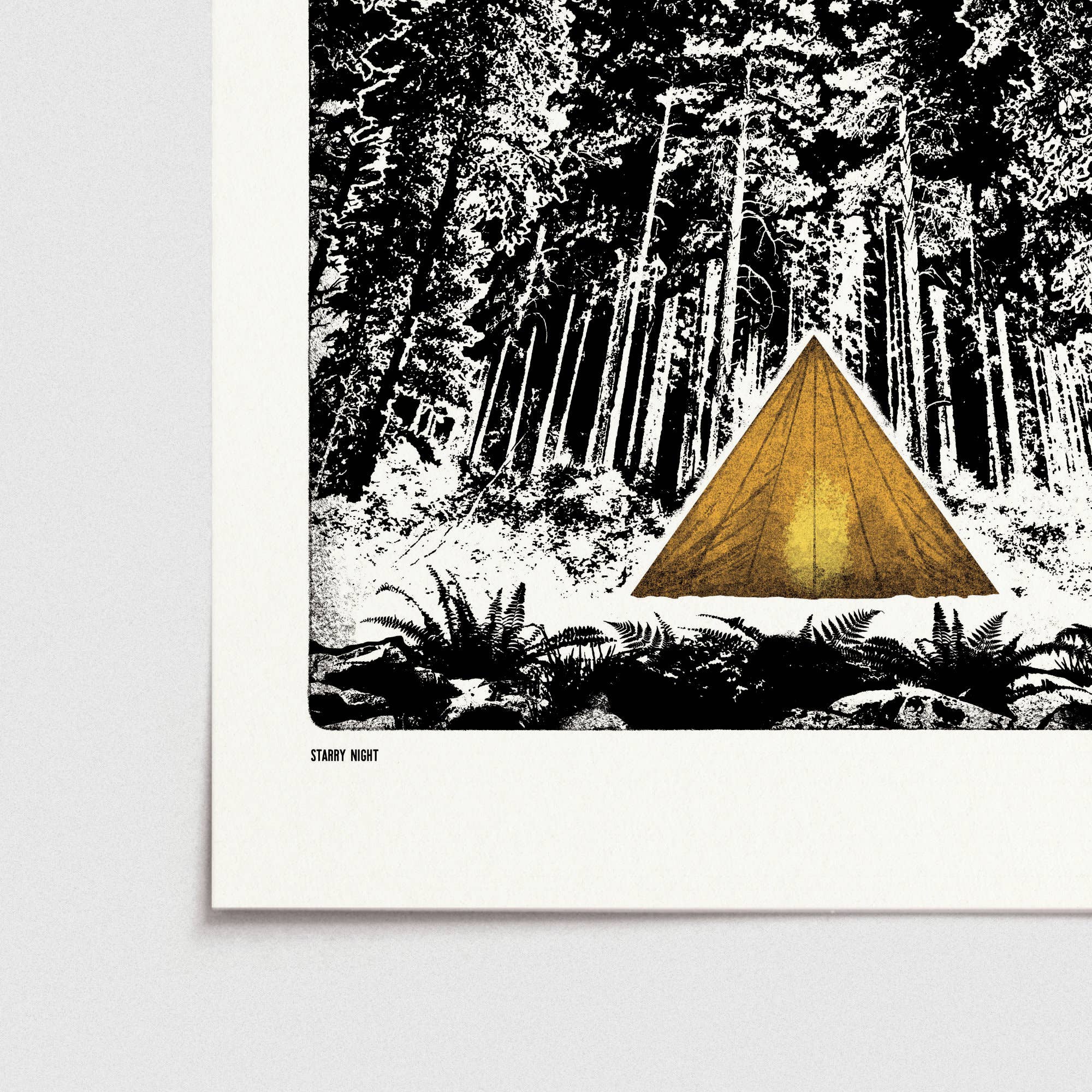Starry Night, Digital Print (A4, A3) Stars, Camping, Forest: A4