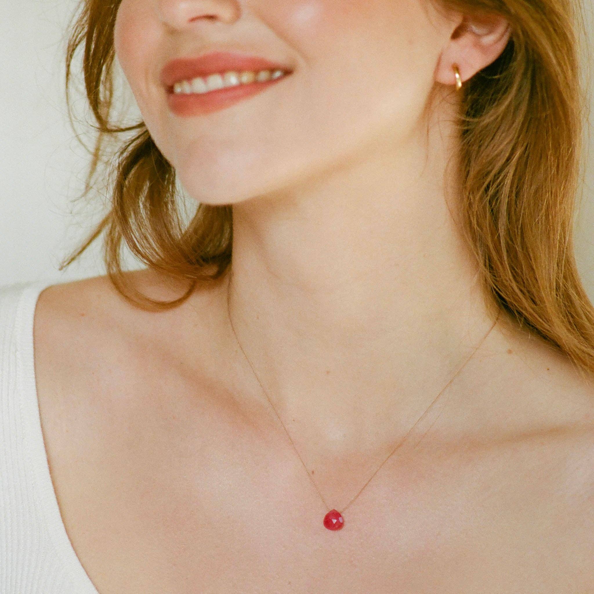 September Sapphire Fine Cord Birthstone Necklace