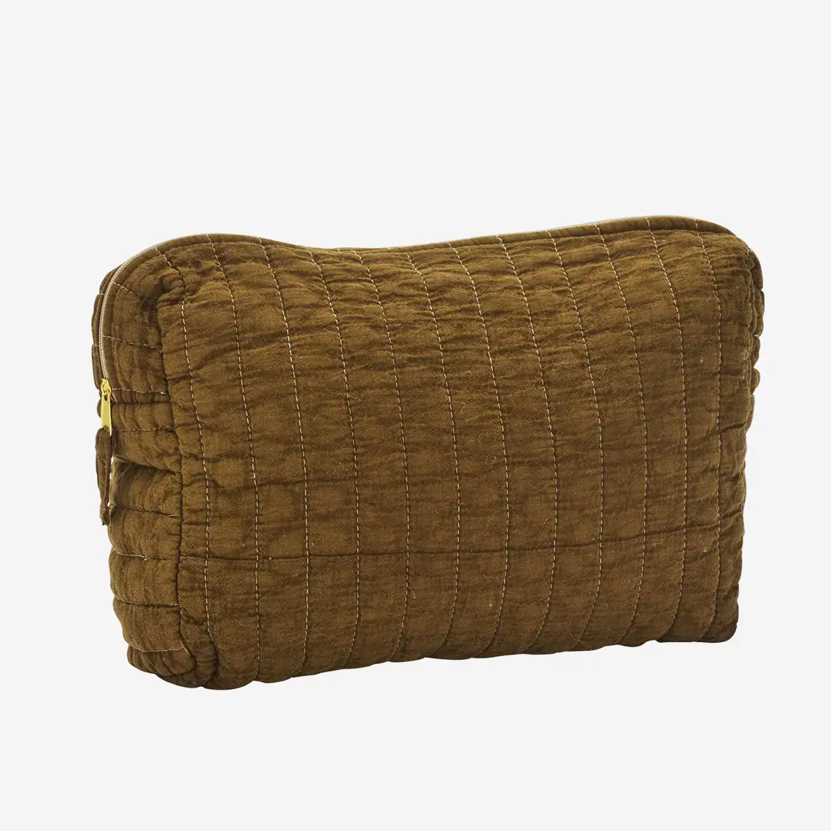 Quilted wash bag - Tobacco