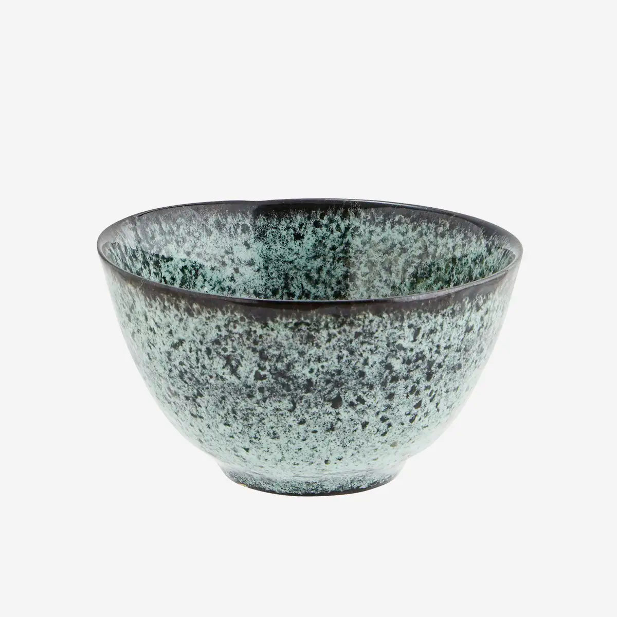 Small stoneware bowl - Light Petrol + Black