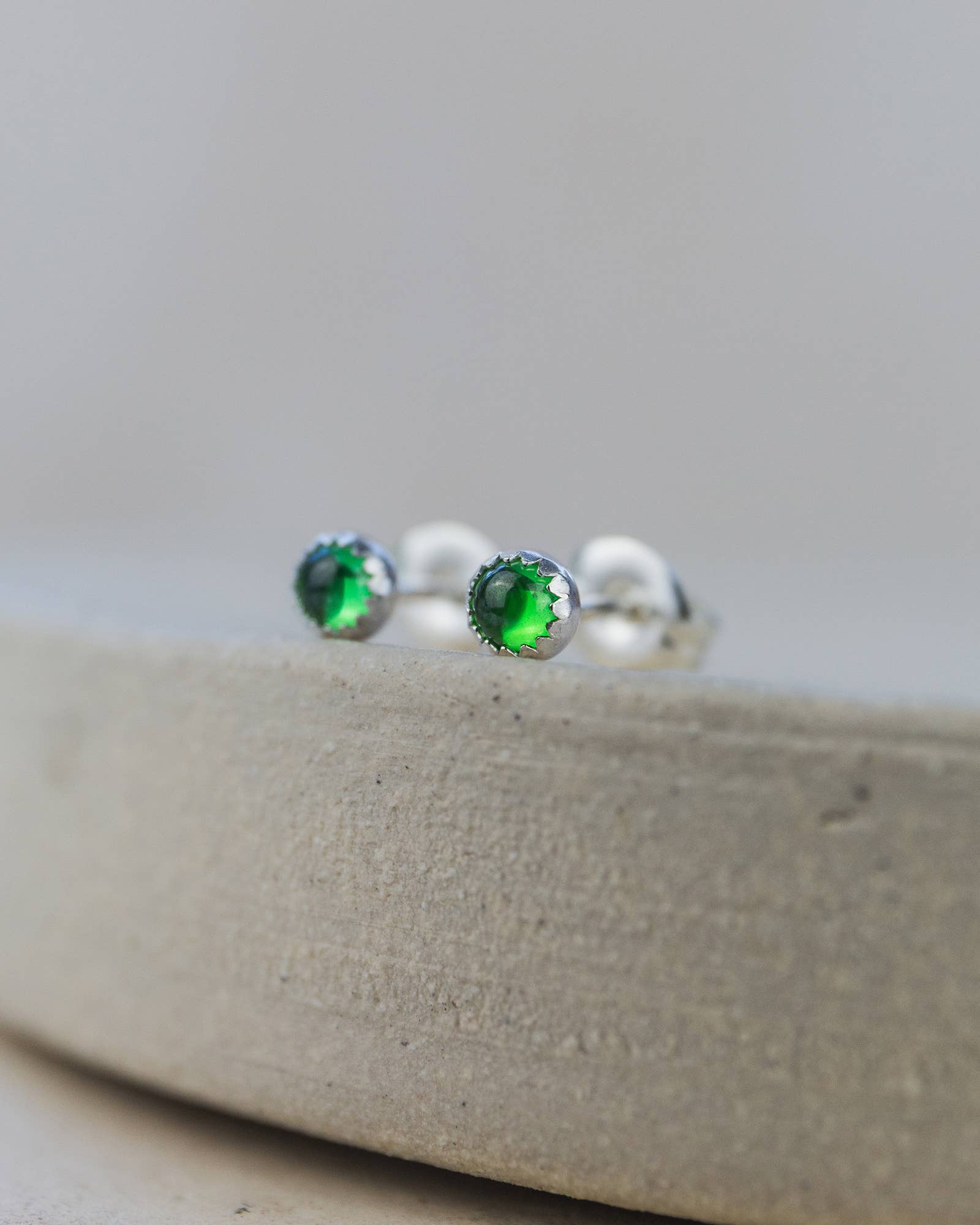 Sterling Silver Gemstone Mini Studs: Opal