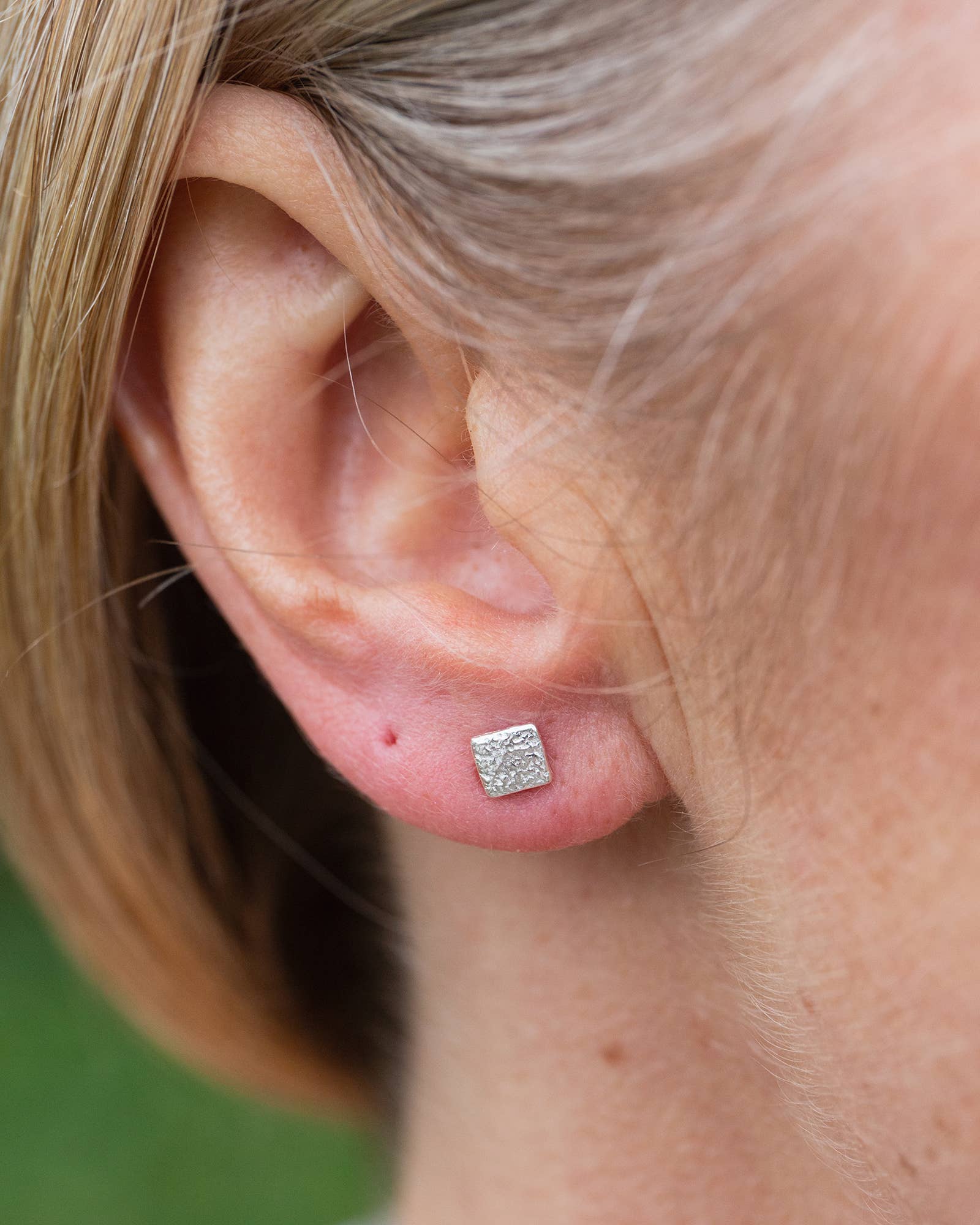 Sterling Silver Mini Square Studs