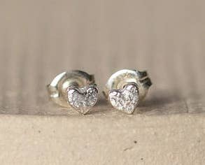 Sterling Silver Mini Heart Studs