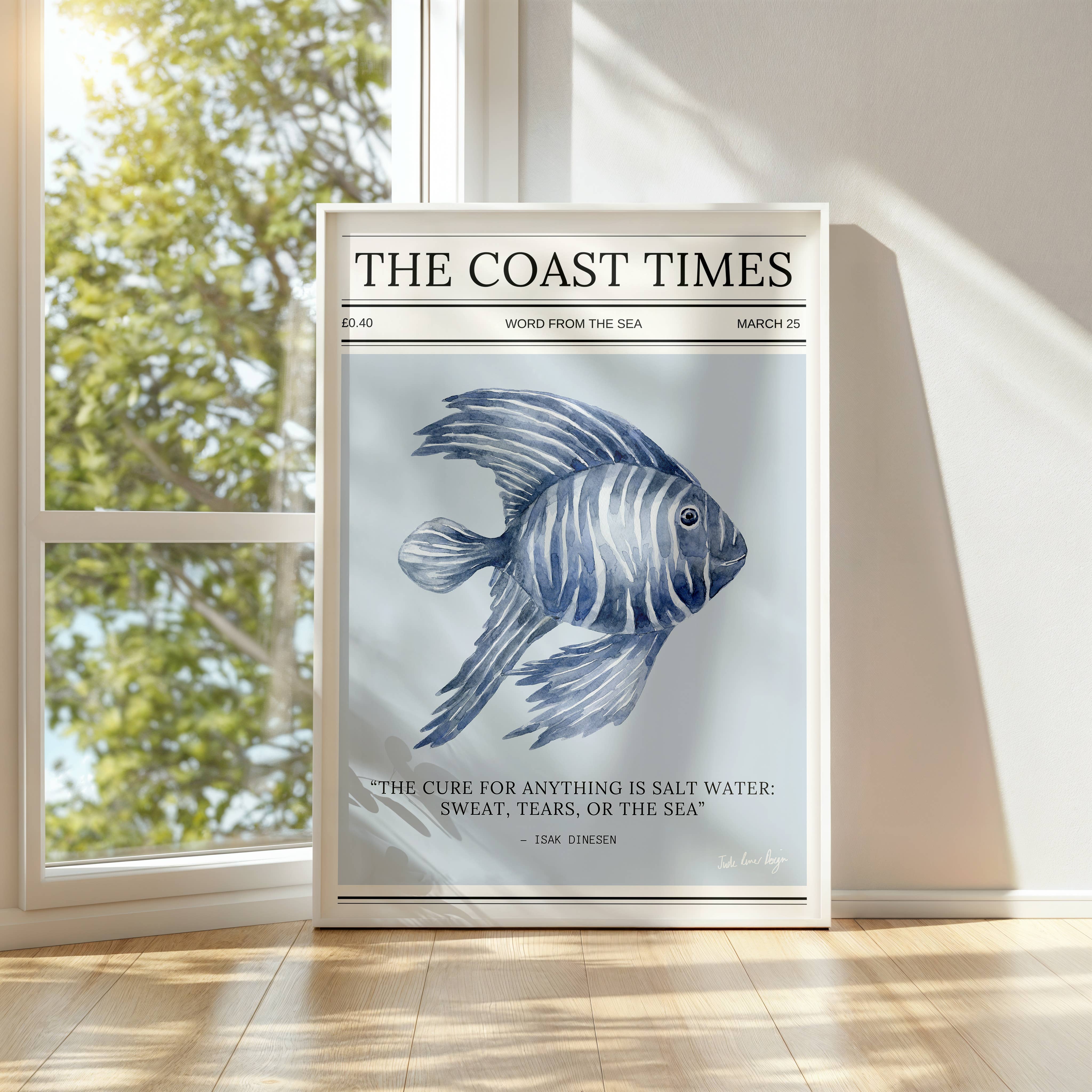 Coastal Typography Print - The Coast Times: A3