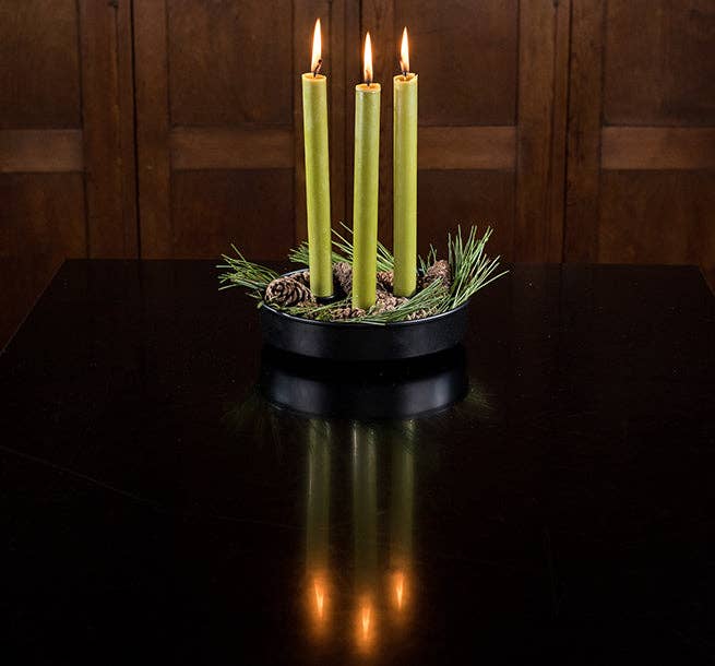 Olive Green Eco Dinner Candles - Each