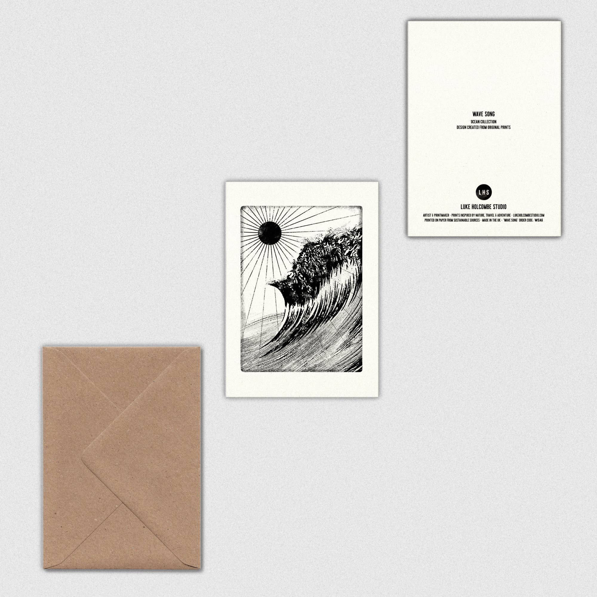 Wave Song Individual Card (A6) Ocean Sea Seascape Coastal