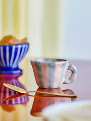 Nini Cup - Pink and Grey Stripe
