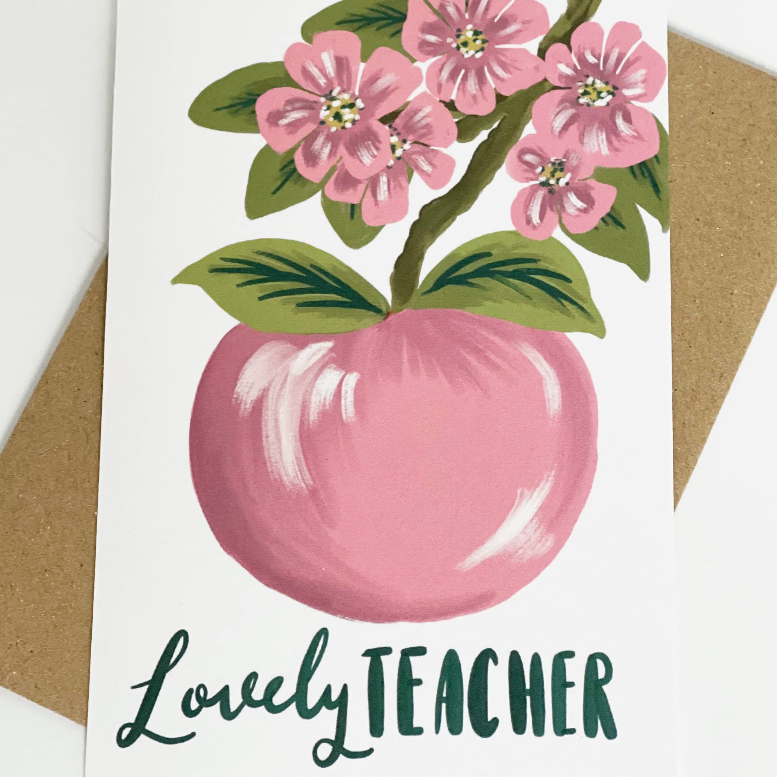 Lovely Teacher - Apple Blossom Card