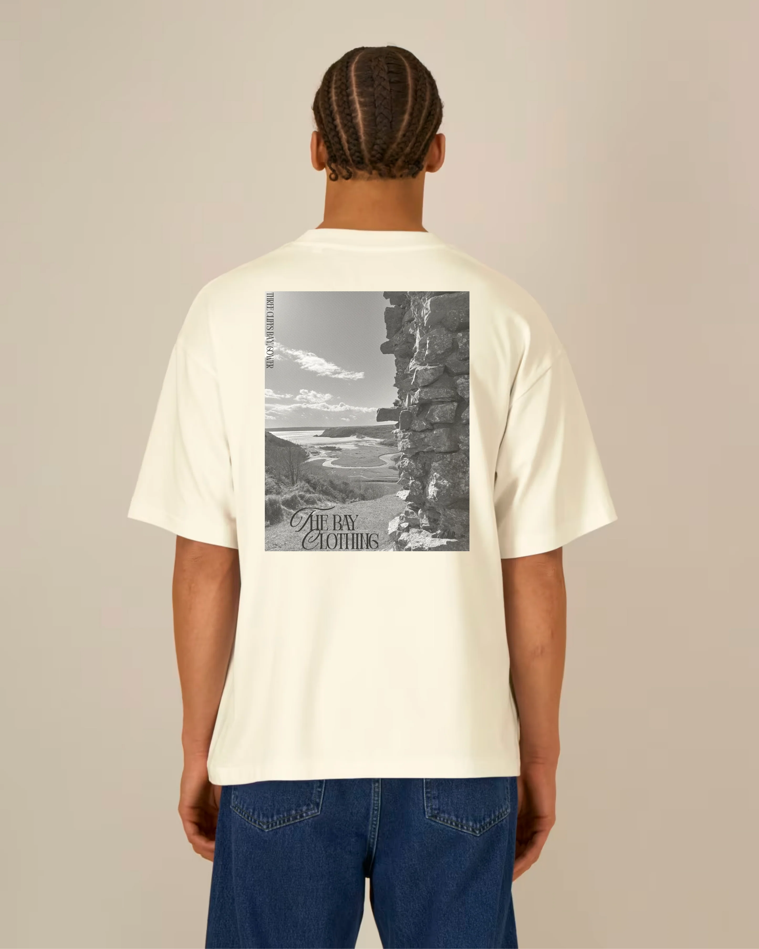 HALFTONE THREE CLIFFS HEAVY WEIGHT TEE