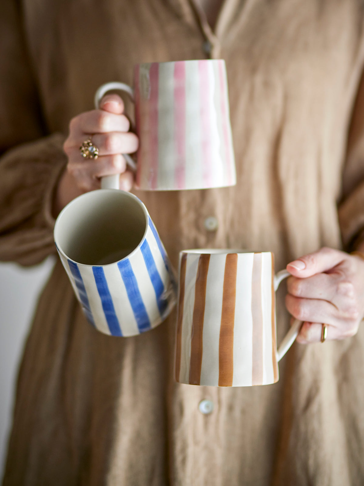 Begonia Mug - Blue Stripe