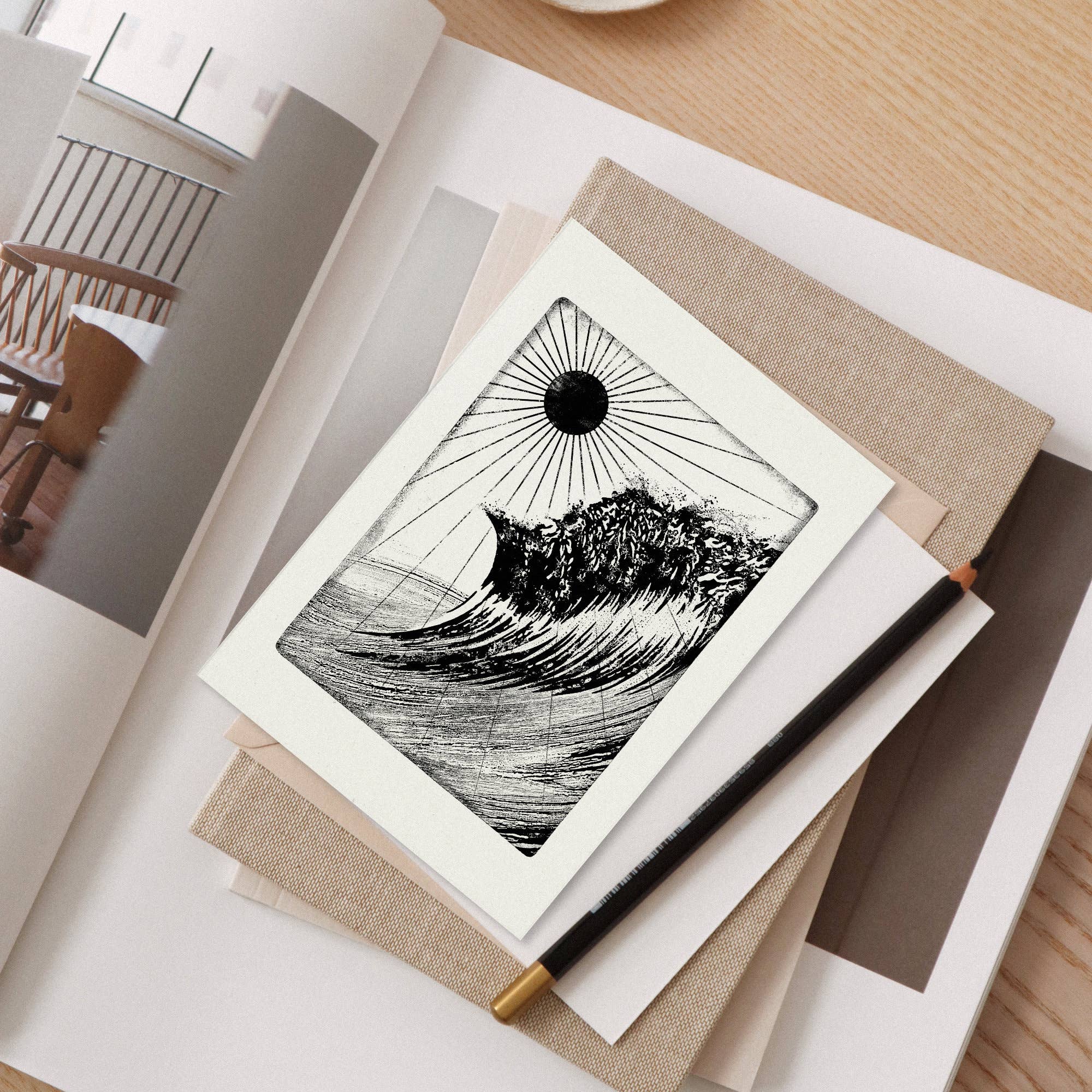 Wave Song Individual Card (A6) Ocean Sea Seascape Coastal