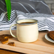 Argon Tableware Coloured Enamel Belly Mug - 375ml - Cream