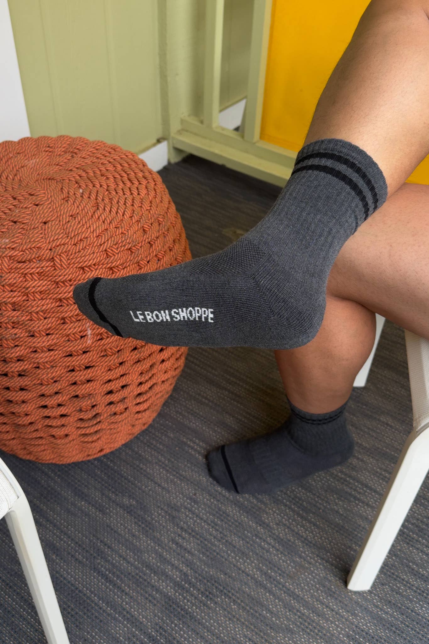 Extended Boyfriend Socks: Milk