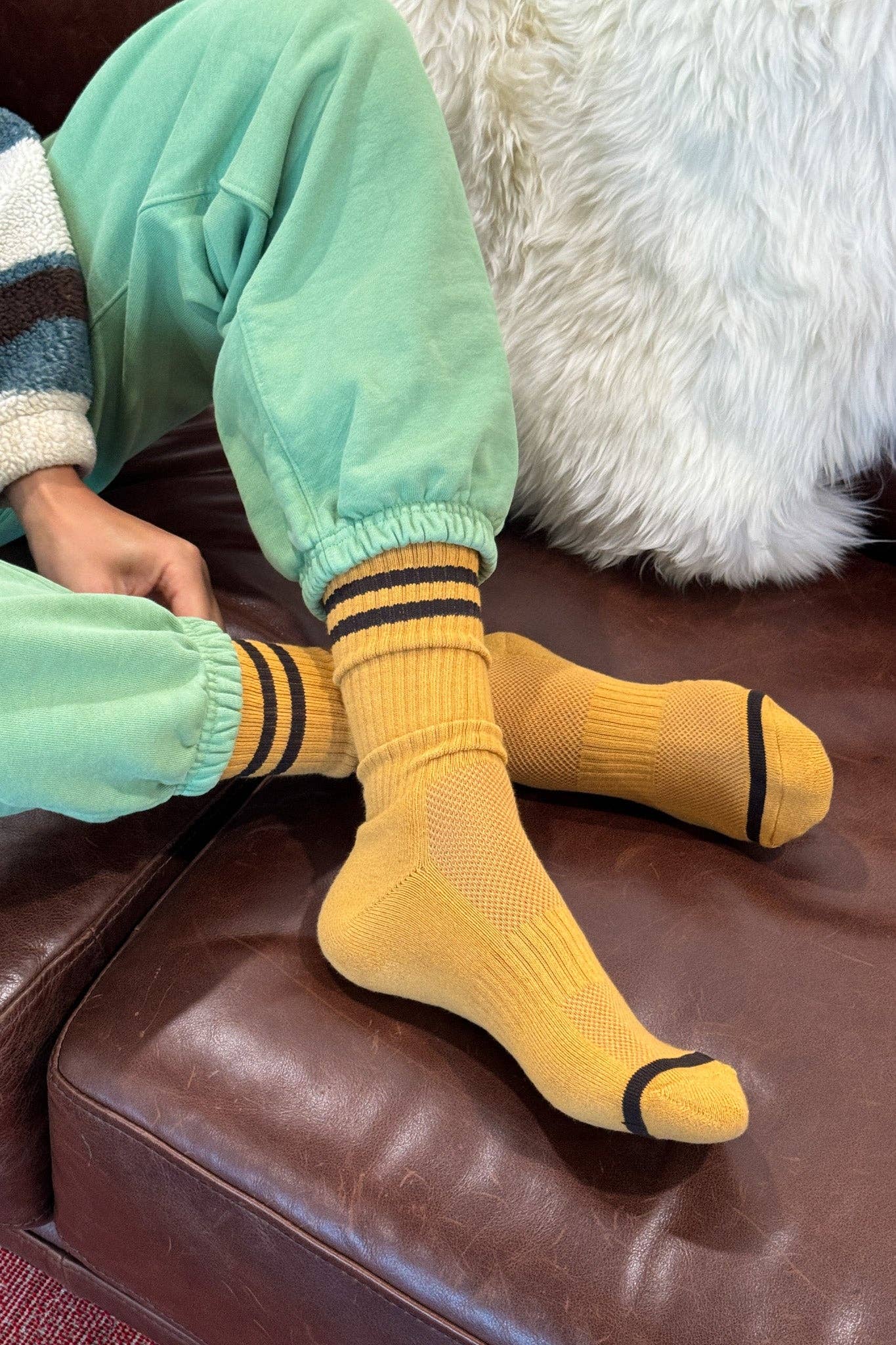 EXTENDED Boyfriend Socks: Parchment