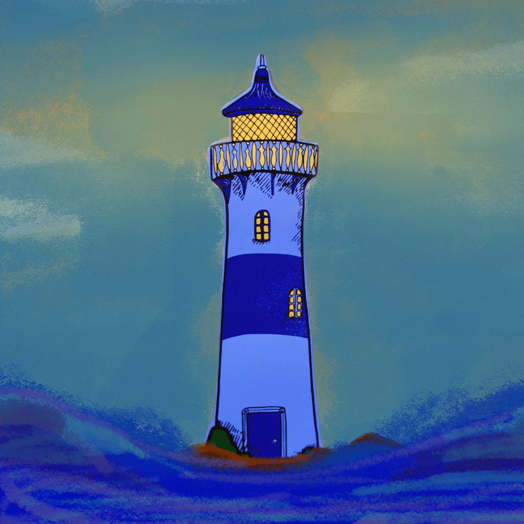 Lighthouse Bookmark: Peach