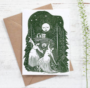 The Darkest Night card, winter, solstice, christmas, forest