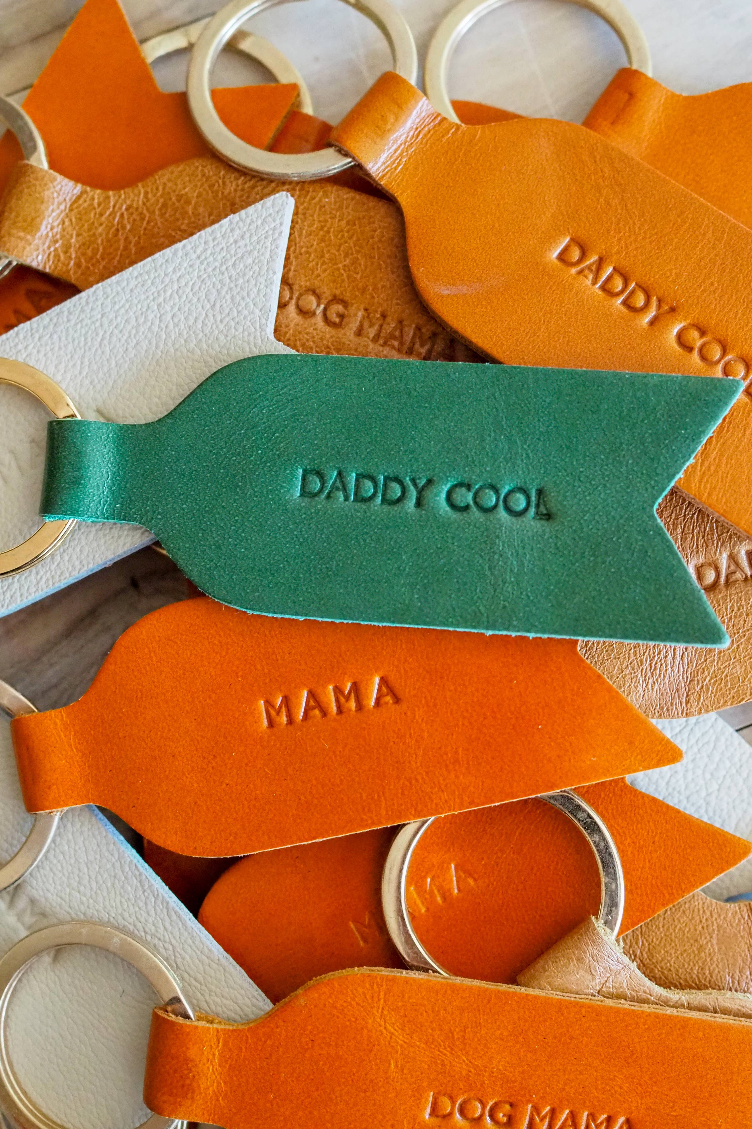 DADDY COOL leather keyring : Beige