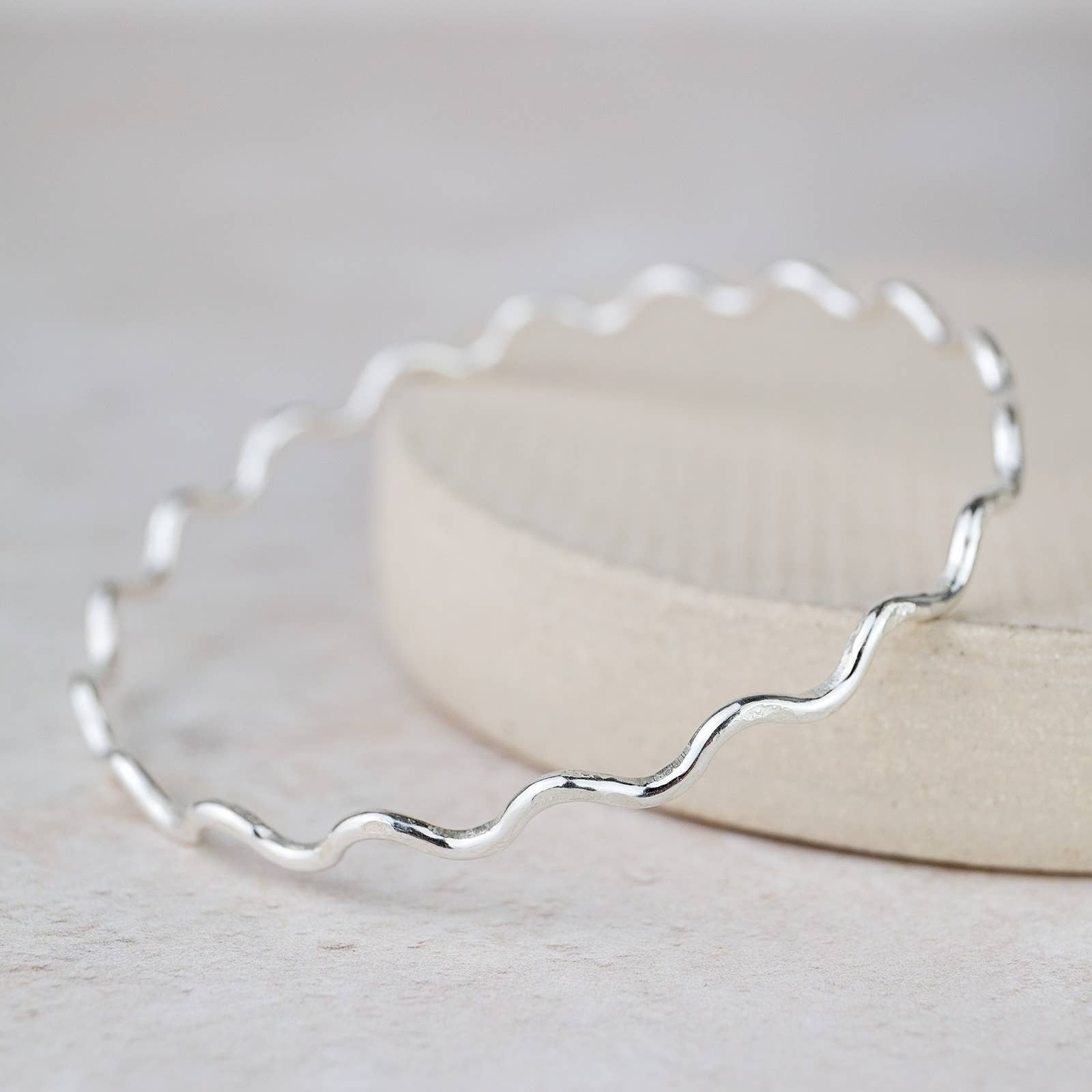 Sterling Silver Geo Swirl Bangle: 6.5cm