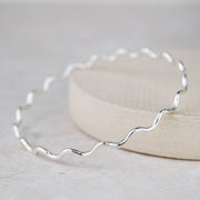 Sterling Silver Geo Swirl Bangle: 6.5cm