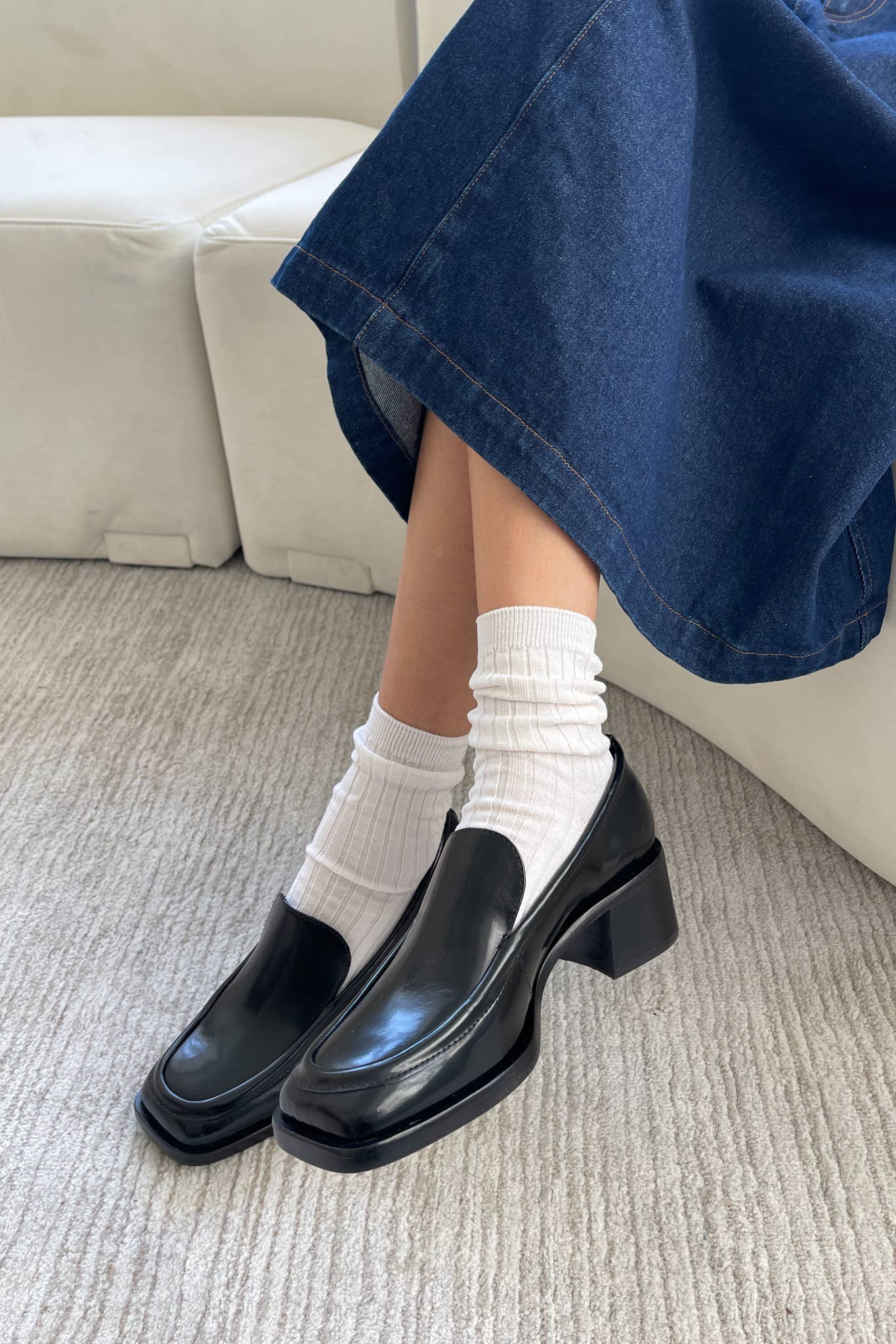 Her Socks - Mercerized Combed Cotton Rib: Peacock